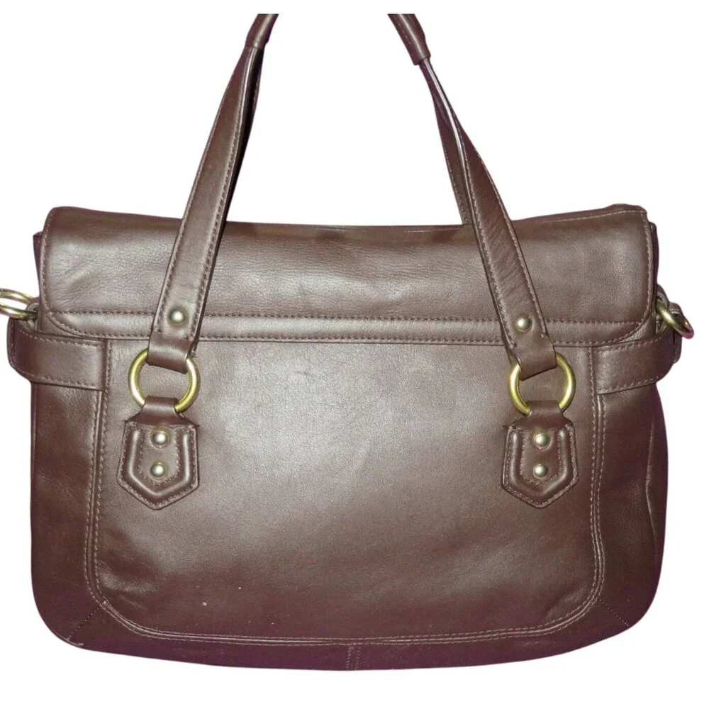 Coach 2013 Legacy Campbell Eva Brown Supple Leather Buckle Flap Crossbody Bag